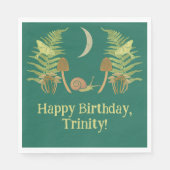 Goblincore Slak en paddenstoelen gepersonaliseerd Servet (Voorkant)