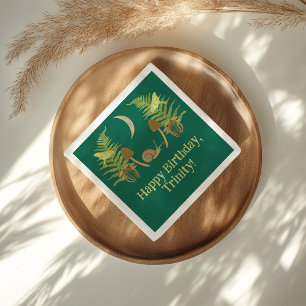 Goblincore Slak en paddenstoelen gepersonaliseerd Servet