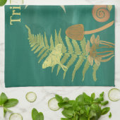 Goblincore Slak en paddenstoelen gepersonaliseerd Theedoek (Gevouwen)