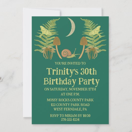 Goblincore Slak en Paddenstoelen op maat Kaart (Voorkant)