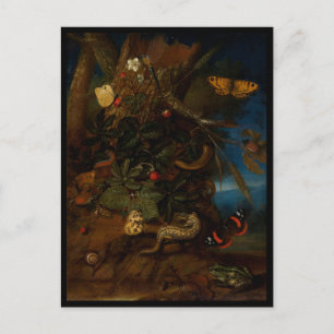  Goblincore slakken, slangen, wormen Halloween Feestdagenkaart