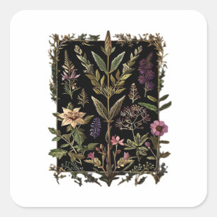 Goblincore Victoriaanse Heks Kruiden Klassiek Vierkante Sticker