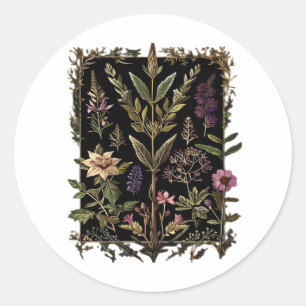 Goblincore Victorian Heks Kruiden Klassiek Ronde Sticker