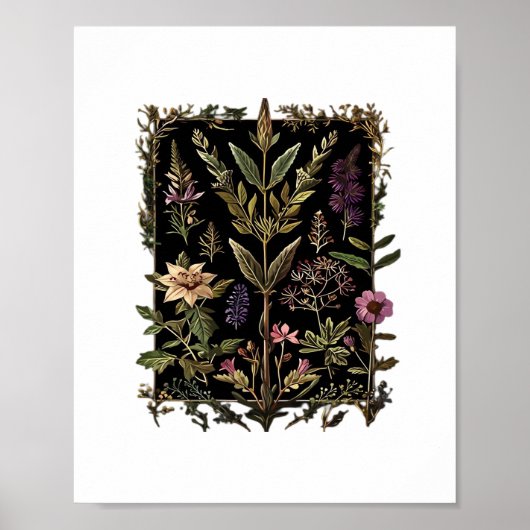 Goblincore Victorian Witch Herbs Classic Poster (Voorkant)