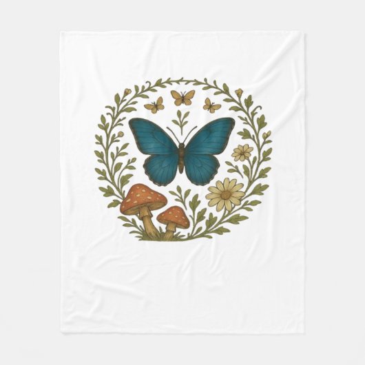 Goblincore Vlinder Fairycore Botanische Kleding C Fleece Deken (Voorkant)