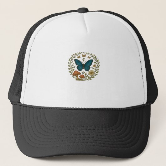 Goblincore Vlinder Fairycore Botanische Kleding C Trucker Pet (Voorkant)