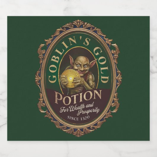 Goblin's Gold Potion Label Sticker (Enkel label)