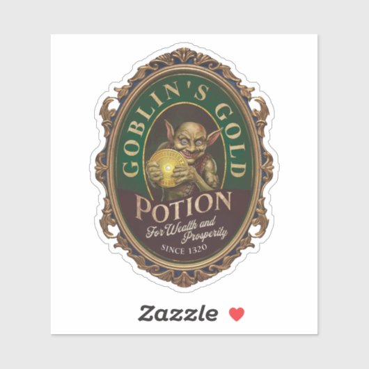 Goblin's Gold Potion Label Sticker (Vel)