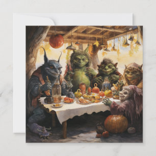 👻🍽️ "Goblins & Grub Gathering"! 🍽️👻 Halloween Kaart