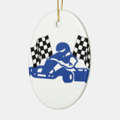 GoCart Racing Flags Keramisch Ornament (Links)