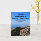 God aan mijn rechterhand is onwrikbare psalm 16:8 kaart (Gele Bloem)