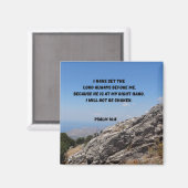 God aan mijn rechterhand Psalm 16:8 Bijbelvers Magneet (Voorkant / Achterkant)