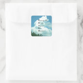 God achterna... vierkante sticker (Tas)