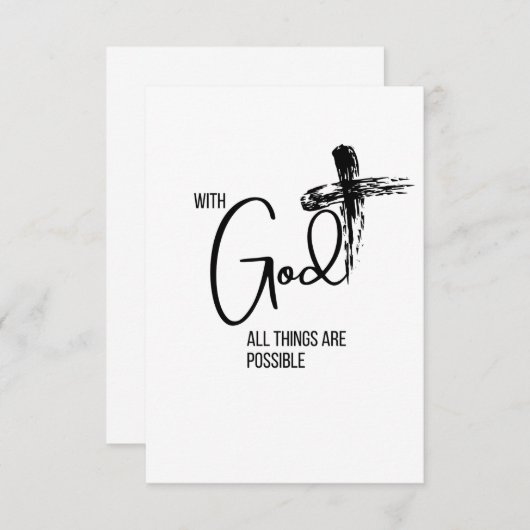 God, alle dingen zijn mogelijk bedankkaart (Voorkant / Achterkant)
