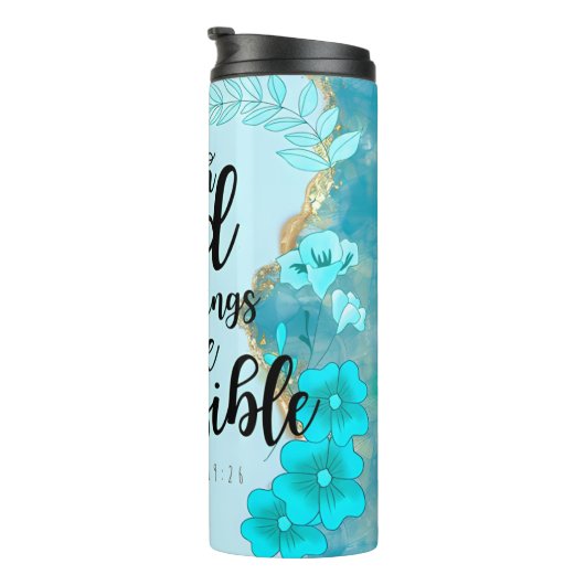 God, alle dingen zijn mogelijk thermosbeker (Geroteerd rechts)