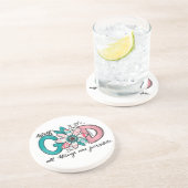 God alles is mogelijk Christelijk Zandsteen Onderzetter (Zijkant)