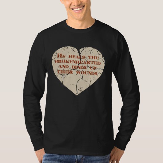 God and Christian Psalm 1473 Healing Heart Jesus C T-shirt (Voorkant)