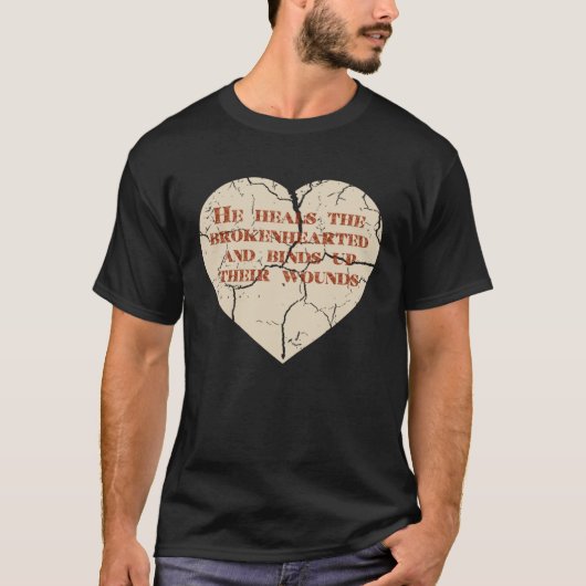 God and Christian Psalm 1473 Healing Heart Jesus C T-shirt (Voorkant)