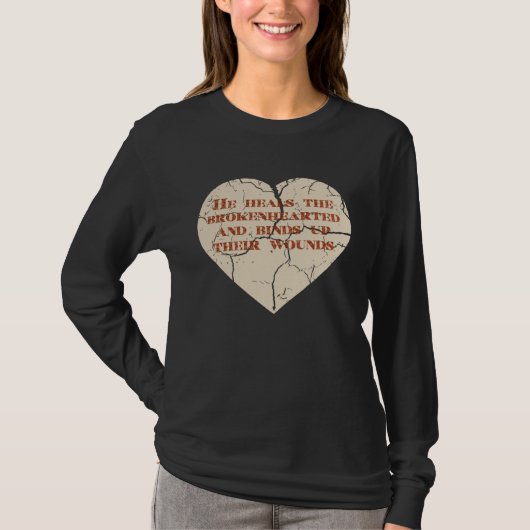 God and Christian Psalm 1473 Healing Heart Jesus C T-shirt (Voorkant)