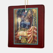 God and Country Patriotic Christmas Keramisch Ornament (Links)