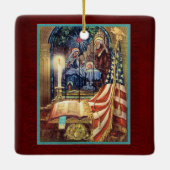 God and Country Patriotic Christmas Keramisch Ornament (Achterkant)