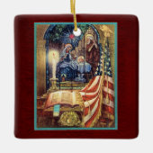 God and Country Patriotic Christmas Keramisch Ornament (Voorkant)