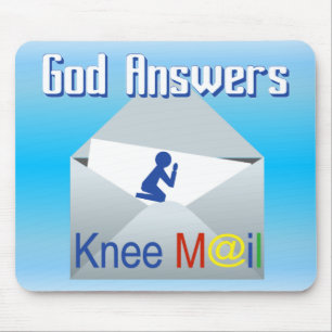 God Answers Knee Mail Christelijke Muismat