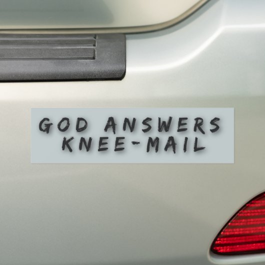 God Answers Knee Mail Funny Religieuze Bumpersticker (Op auto)