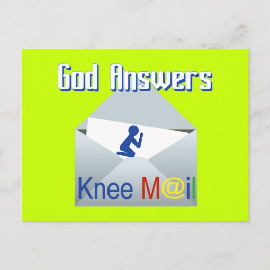 God Answers Knee Mail Gift Briefkaart (Voorkant)
