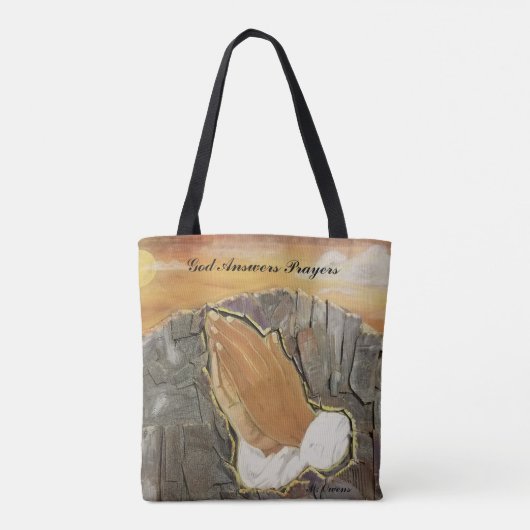 God Answers Prayers Canvas tas (Achterkant)