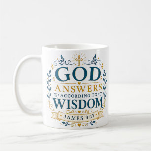 God antwoordt volgens Wijsheid Christelijke Spreuk Koffiemok