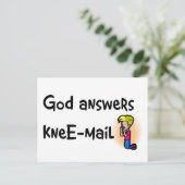 God beantwoordt kneE-mail Christelijk geschenk Briefkaart (Staand voorkant)