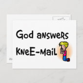 God beantwoordt kneE-mail Christelijk geschenk Briefkaart (Voorkant / Achterkant)