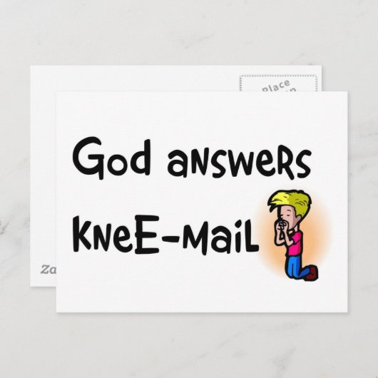 God beantwoordt kneE-mail Christelijk geschenk Briefkaart (Voorkant / Achterkant)