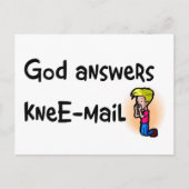 God beantwoordt kneE-mail Christelijk geschenk Briefkaart (Voorkant)