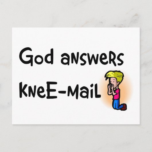 God beantwoordt kneE-mail Christelijk geschenk Briefkaart (Voorkant)