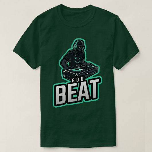 God Beat Electronic Techno Music T-shirt (Design voorkant)