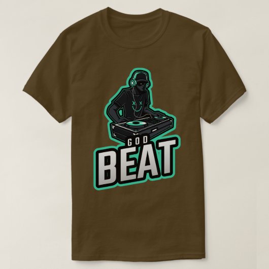 God Beat Electronic Techno Music T-shirt (Design voorkant)