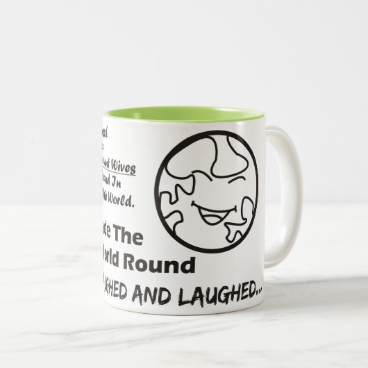 "God beloofde Man" Funny Mug Tweekleurige Koffiemok (Voorkant rechts)