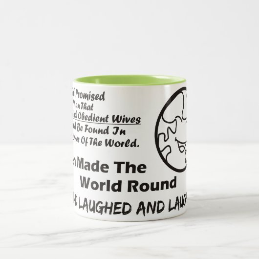 "God beloofde Man" Funny Mug Tweekleurige Koffiemok (Center)
