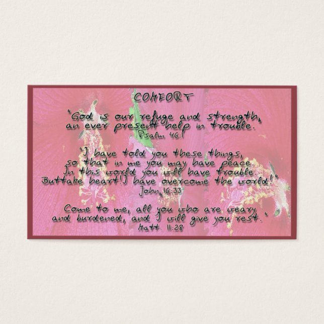 God belooft troost visitekaartjes (Voorkant)