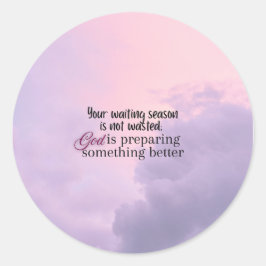 God bereidt voor.... Christelijke typografie Ronde Sticker