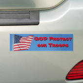 GOD Bescherm Onze Troepen! Bumpersticker (Op auto)
