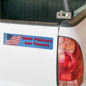 GOD Bescherm Onze Troepen! Bumpersticker (Op Truck)