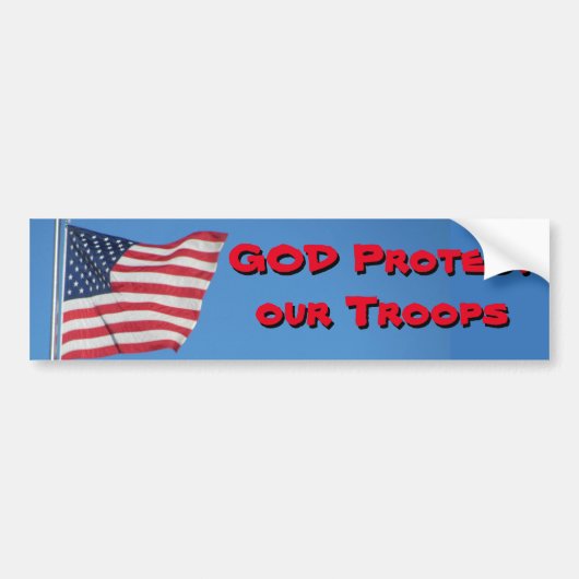 GOD Bescherm Onze Troepen! Bumpersticker (Voorkant)