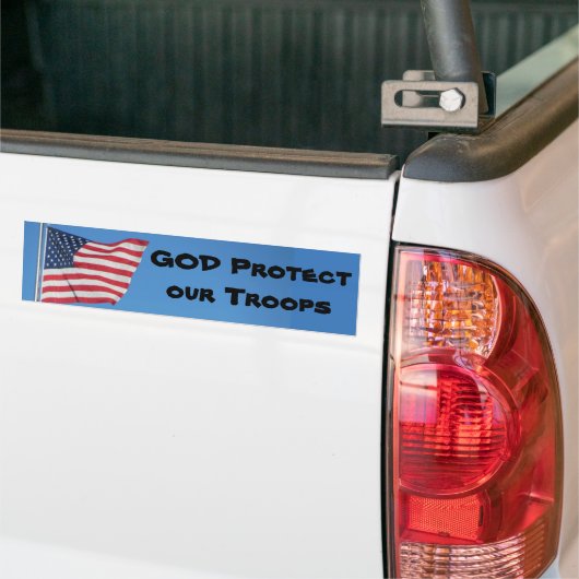 GOD beschermt onze troepen! Bumpersticker (Op Truck)