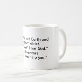 God besluit de Aarde te bezoeken en hij ontmoet ee Koffiemok (Voorkant rechts)