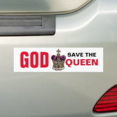 GOD BESPAAR DE KONINGIN Elizabeth II Bumpersticker (Op auto)