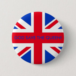 GOD BESPAAR DE KONINGIN! RONDE BUTTON 5,7 CM