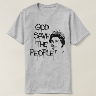 GOD BESPAAR DE MENSEN KONINGIN ELIZABETH T-SHIRT